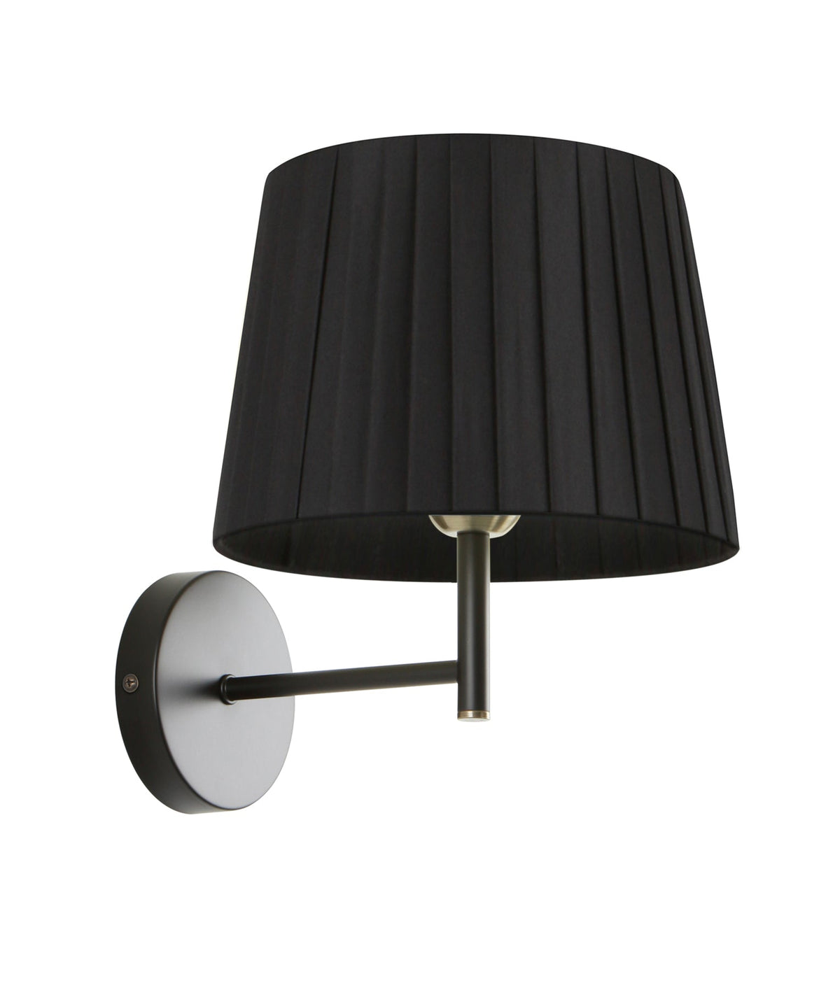 Prega Interior Slanted Pleated Fabric Shade Wall Light - Black