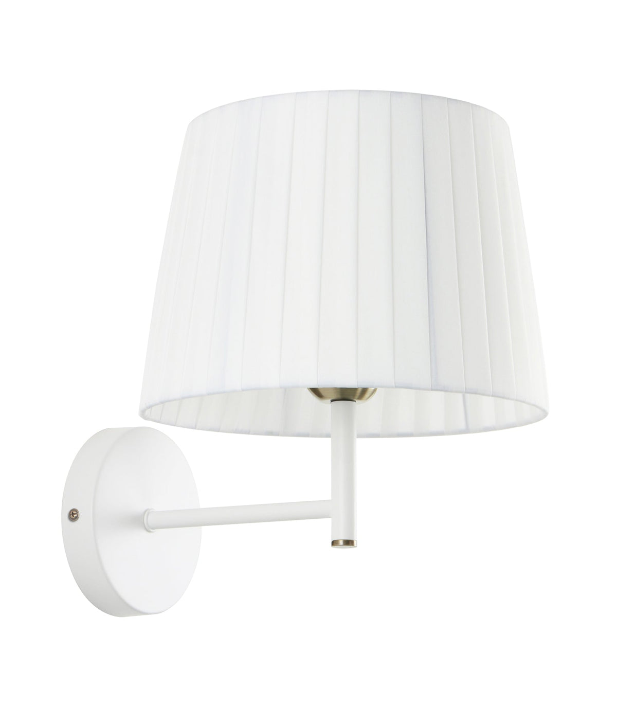 Prega Interior Slanted Pleated Fabric Shade Wall Light - White