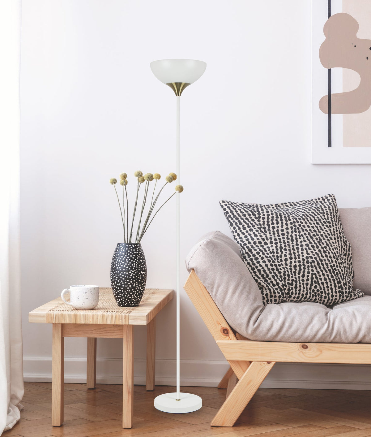 Progetto Iron Matte Black / White Up Light Floor Lamp - Matte White