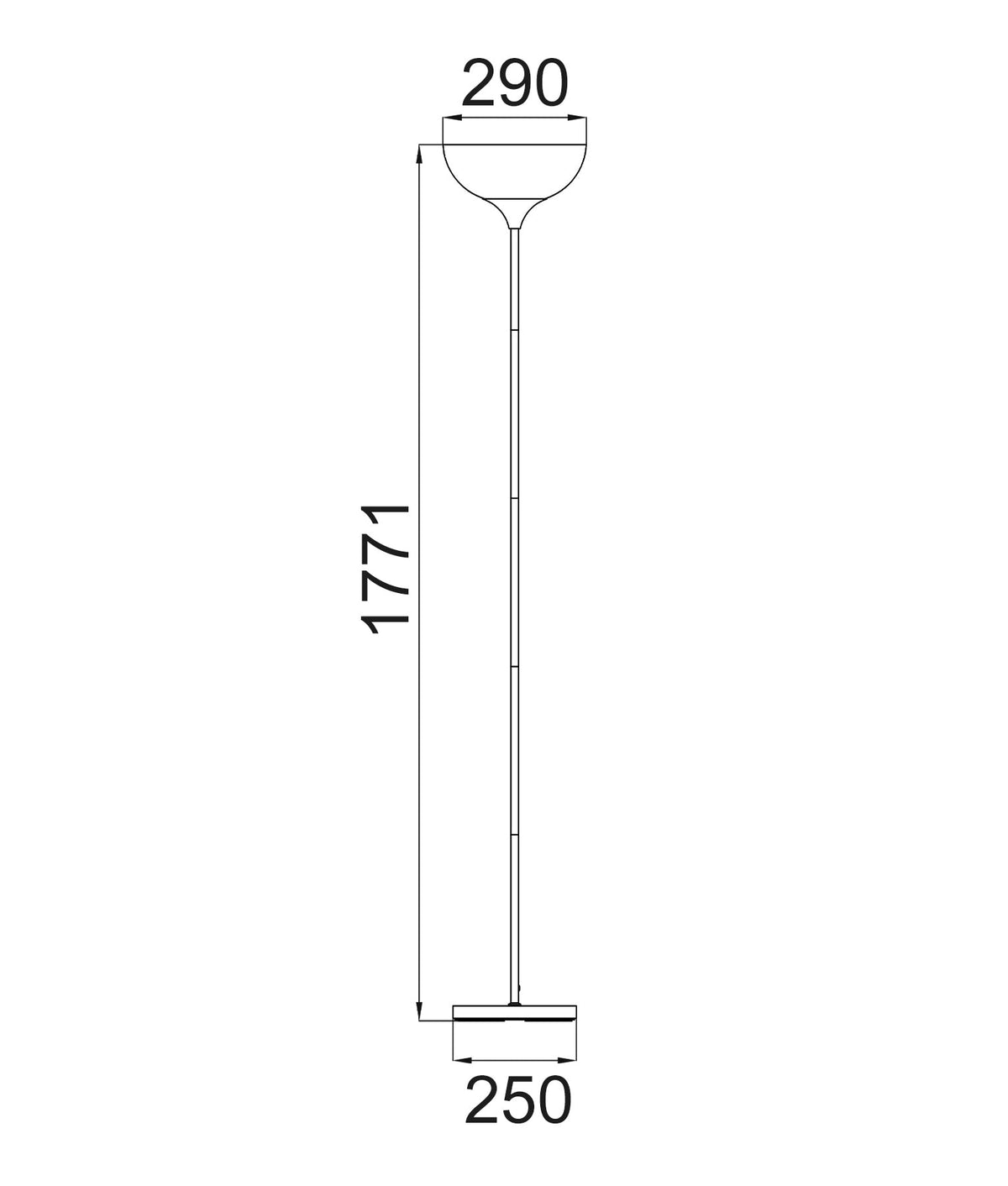 Progetto Iron Matte Black / White Up Light Floor Lamp - Matte Black