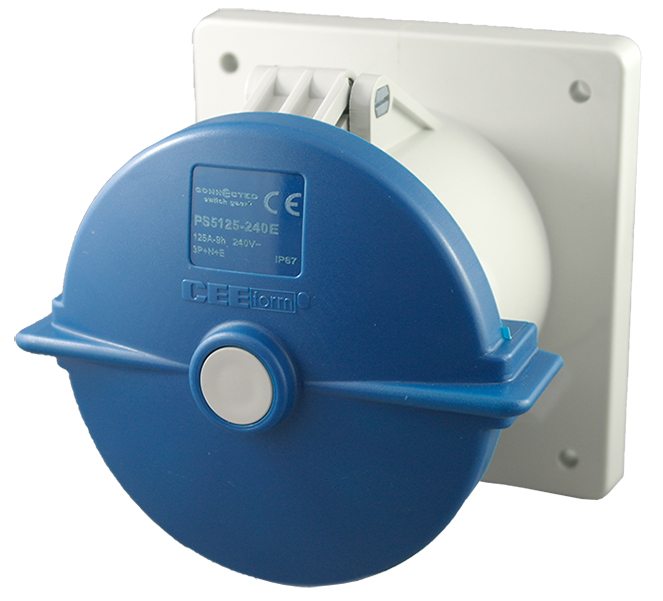 IP67 面板插座 3 针 – 240V 125A