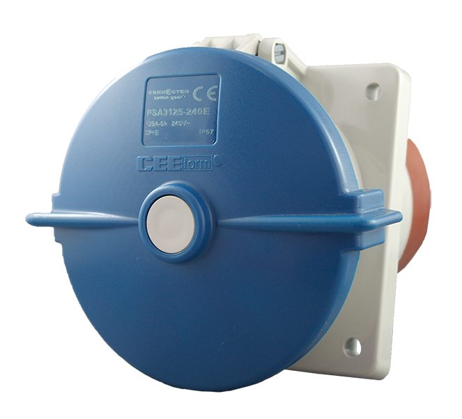 IP67 面板插座角 3 针 – 240V 125A