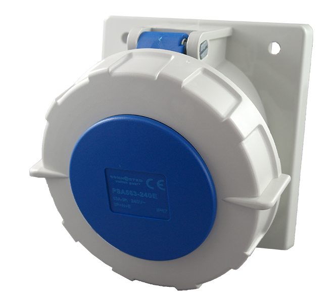 IP67 面板插座角 5 针 – 240V 63A