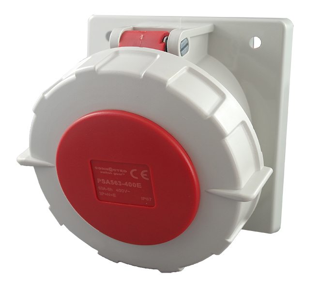 IP67 面板插座角 3 针 – 400V 63A