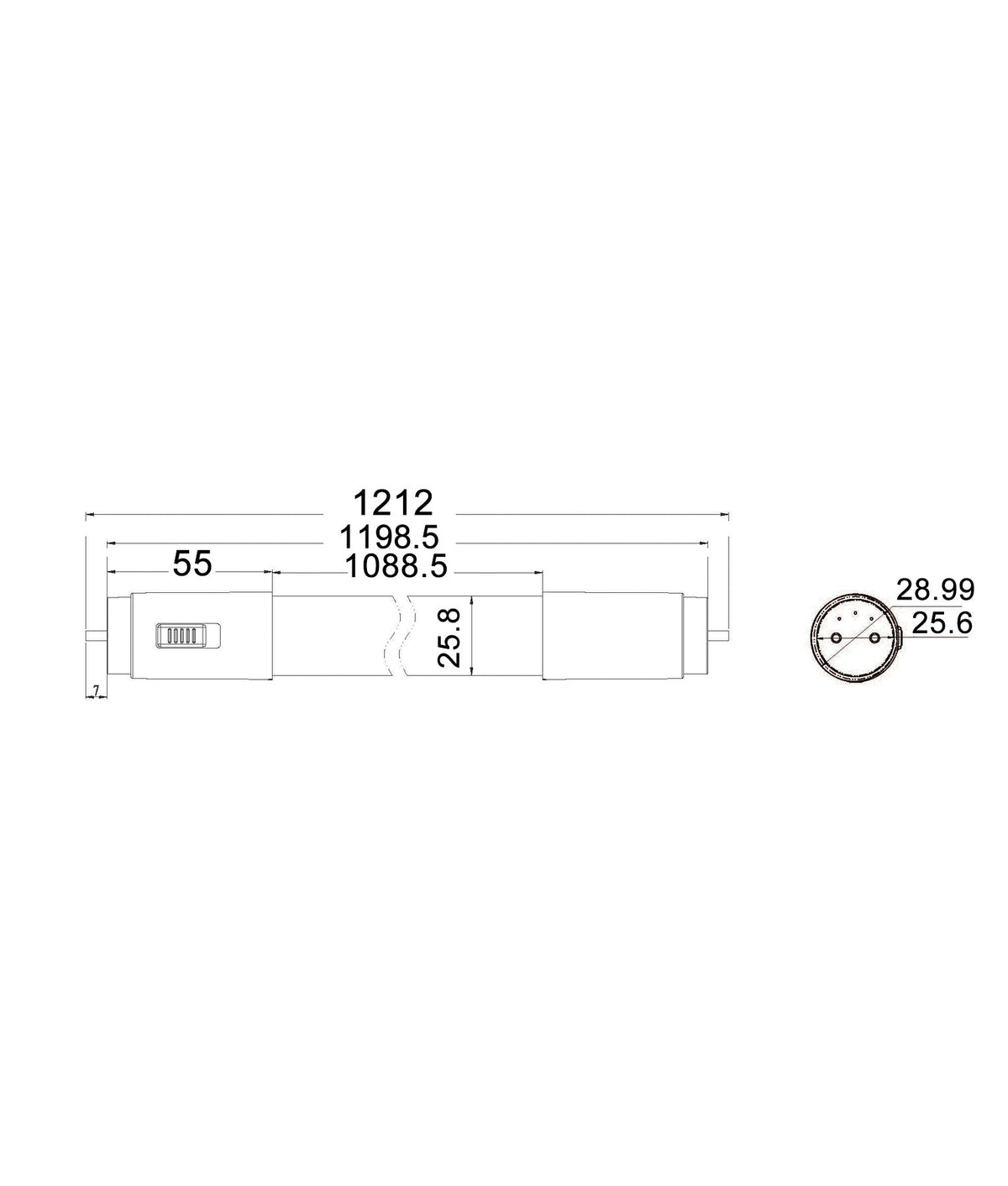 T8 LED Tri-CCT Tube (2FT, 4FT & 5FT) - 603mm (2ft / 9W)