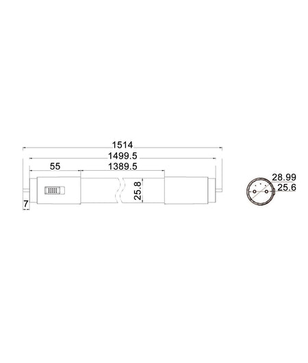 T8 LED Tri-CCT Tube (2FT, 4FT & 5FT) - 603mm (2ft / 9W)