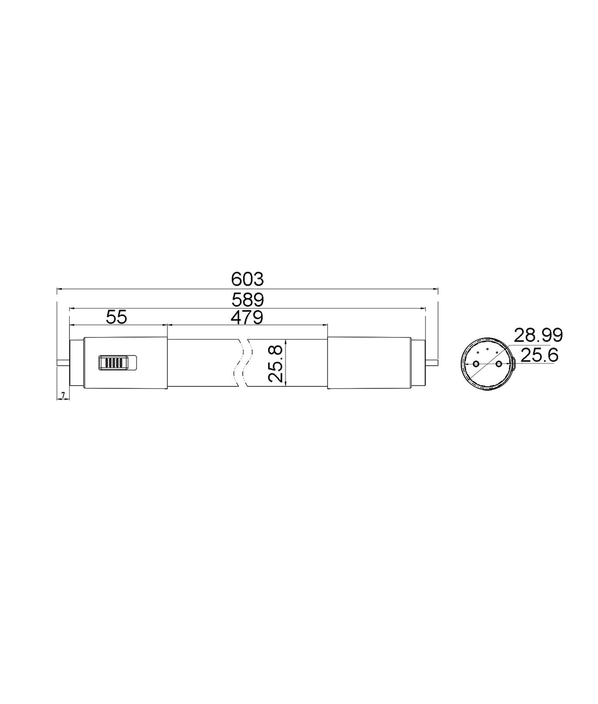 T8 LED Tri-CCT Tube (2FT, 4FT & 5FT) - 603mm (2ft / 9W)