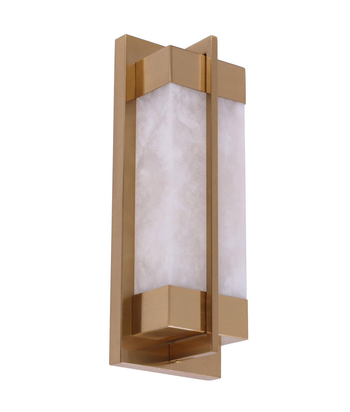 Puente Interior Rectangular Marble with Brass Highlight Wall Light