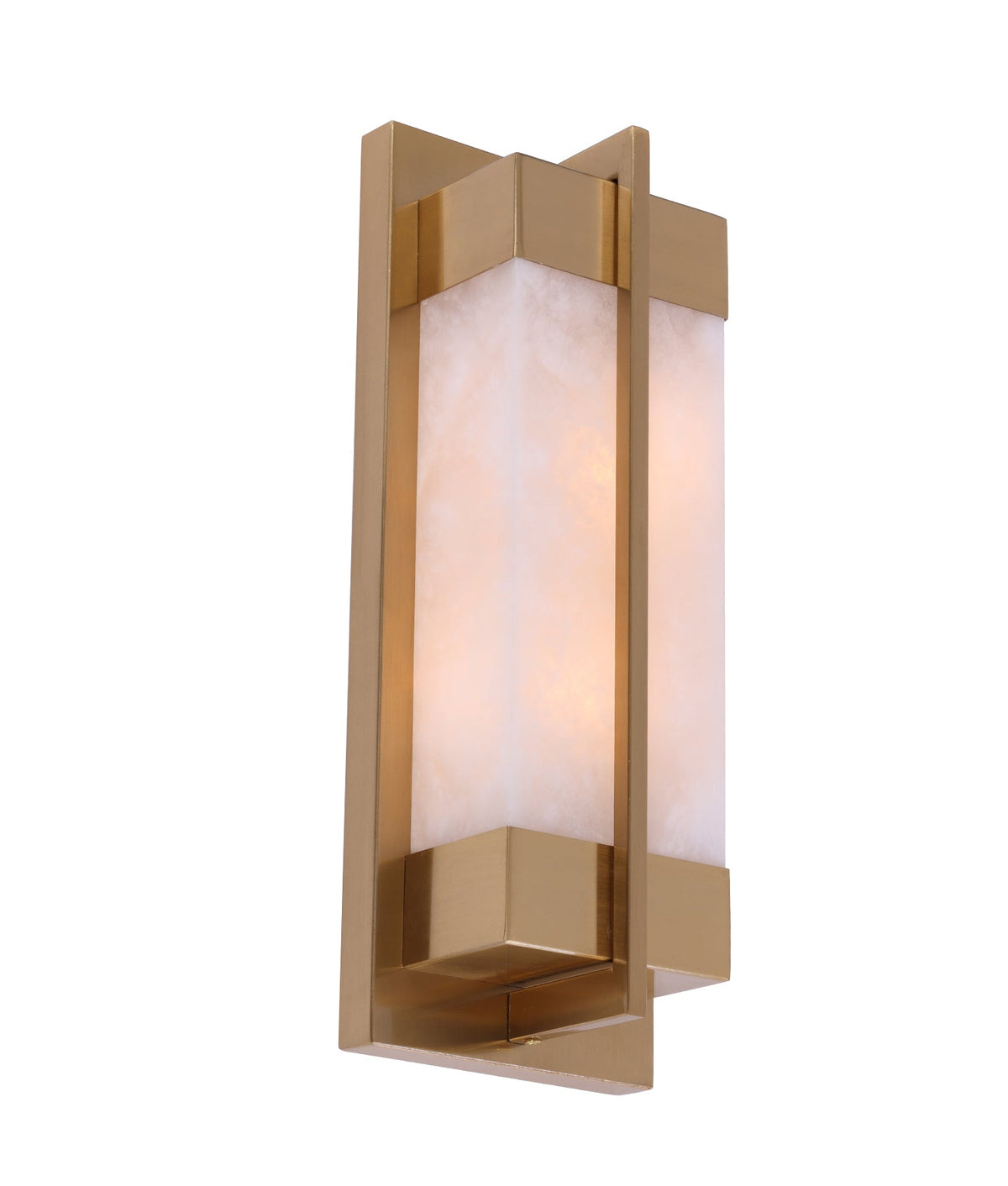 Puente Interior Rectangular Marble with Brass Highlight Wall Light