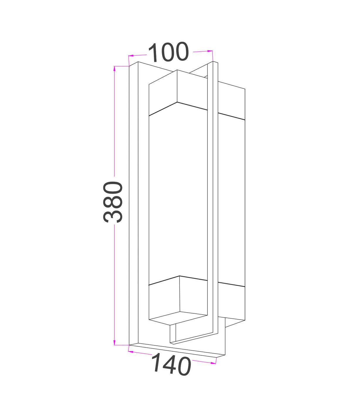 Puente Interior Rectangular Marble with Brass Highlight Wall Light