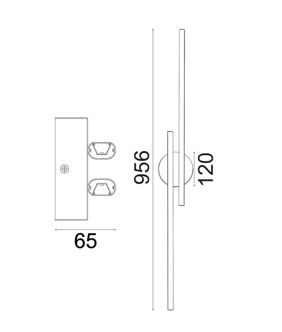 Racha Interior Linear LED Tri-CCT Wall Light - Black