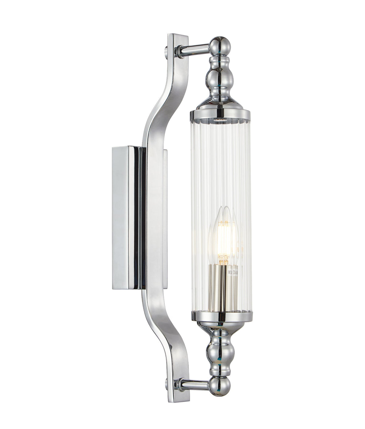 Rodillo Interior Tubular Clear Glass Wall Light - Chrome