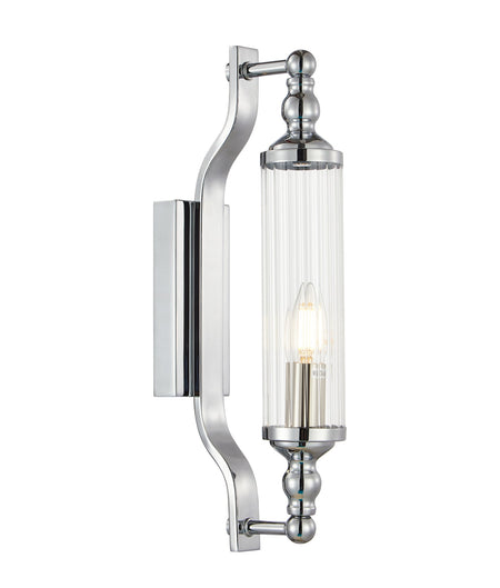 Rodillo Interior Tubular Clear Glass Wall Light - Chrome