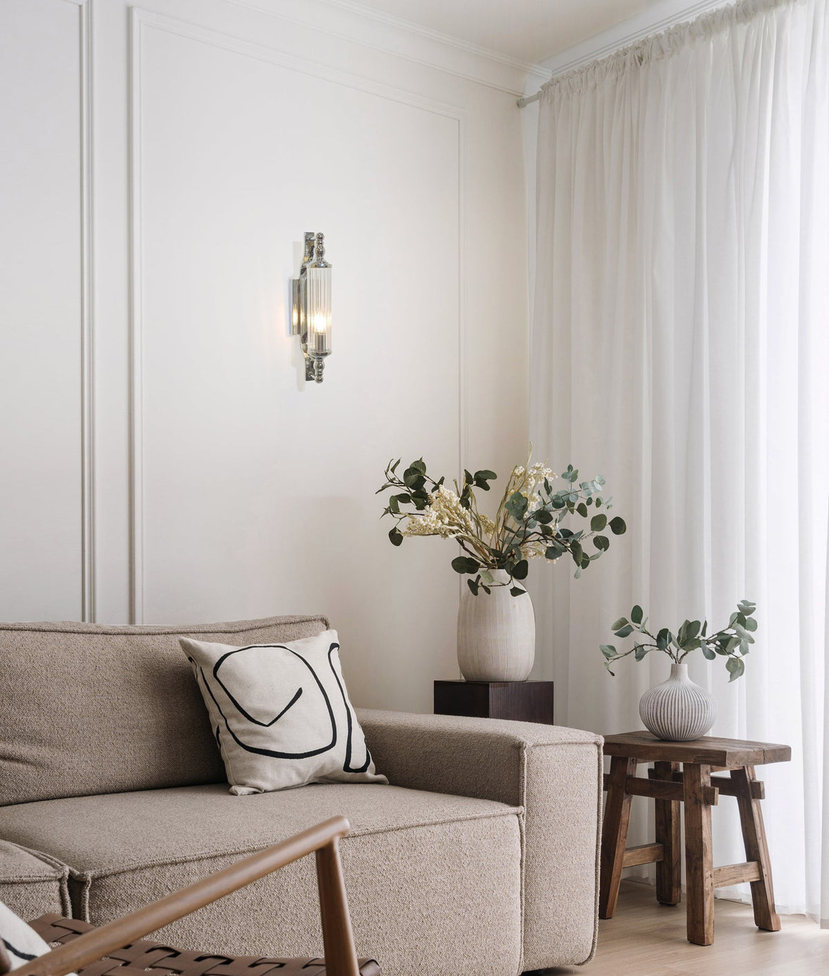 Rodillo Interior Tubular Clear Glass Wall Light - Chrome