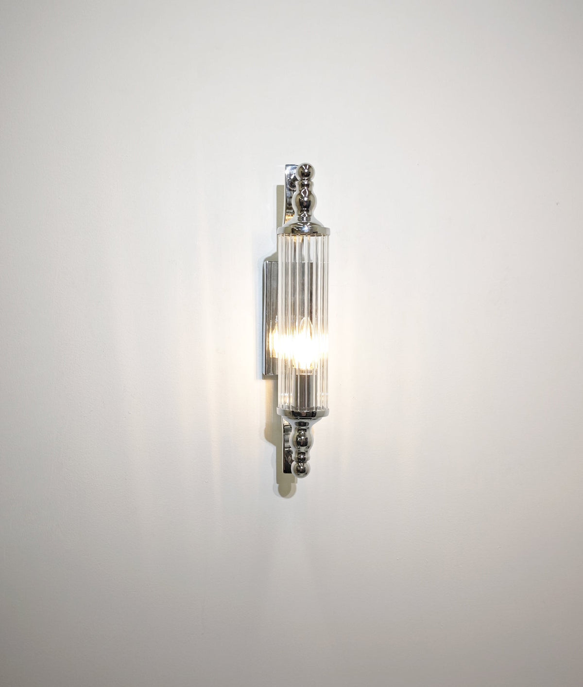 Rodillo Interior Tubular Clear Glass Wall Light - Chrome