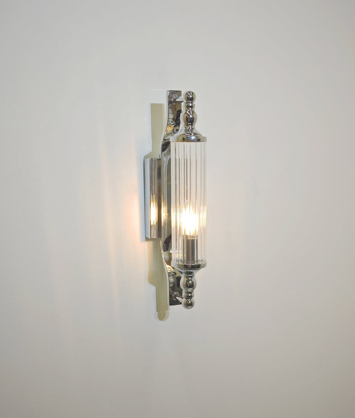 Rodillo Interior Tubular Clear Glass Wall Light - Chrome