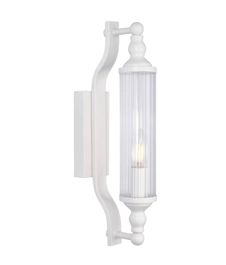 Rodillo Interior Tubular Clear Glass Wall Light - White