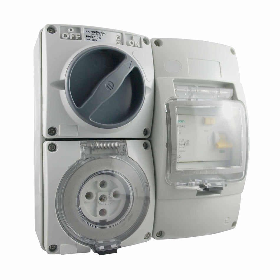 RCD 保护组合开关插座 5 针 20A 500V IP66
