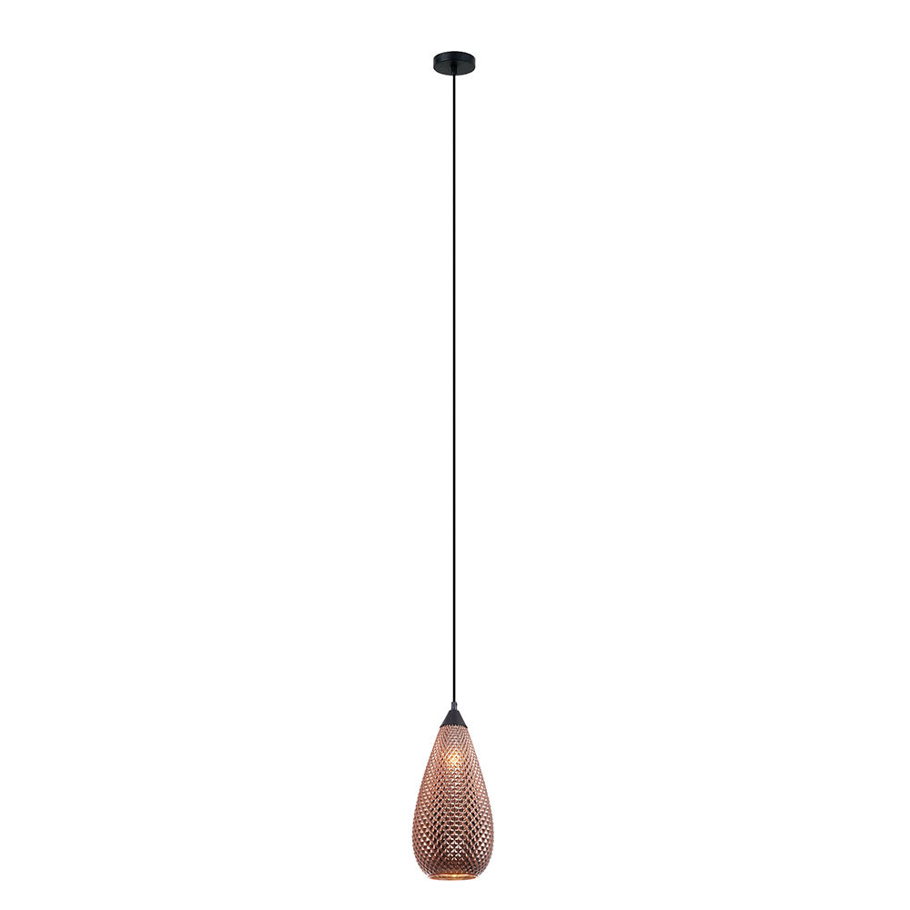 Tear Drop Glass Shape Pendant Copper