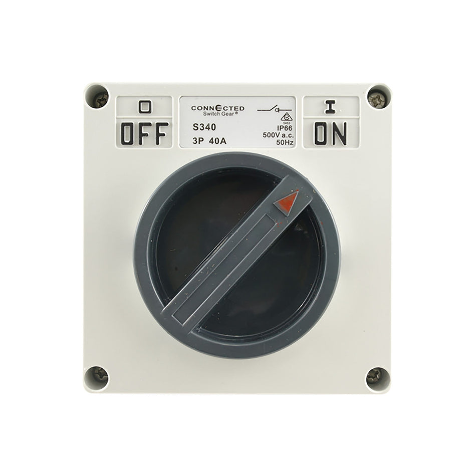 IP66 Surface Switch 3 Pole 500V 40A