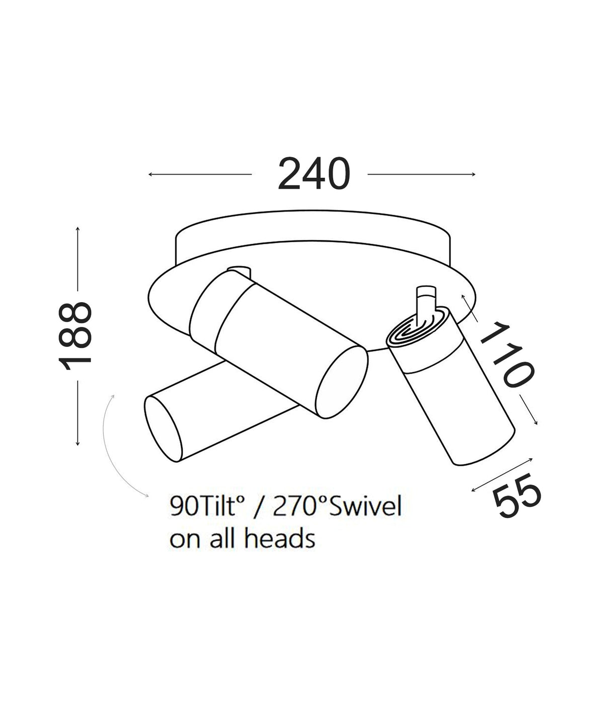 Sakup Exterior GU10 Adjustable Ceiling Spot Light IP54 - White