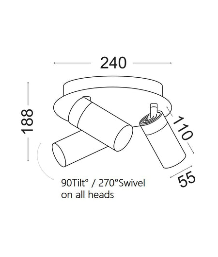 Sakup Exterior GU10 Adjustable Ceiling Spot Light IP54 - White