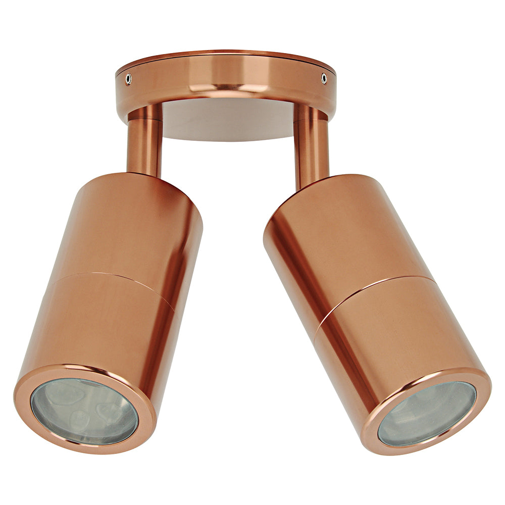 Shadow 12W 240V Dimmable LED Double Adjustable Wall Pillar Light Copper / Tri-Colour