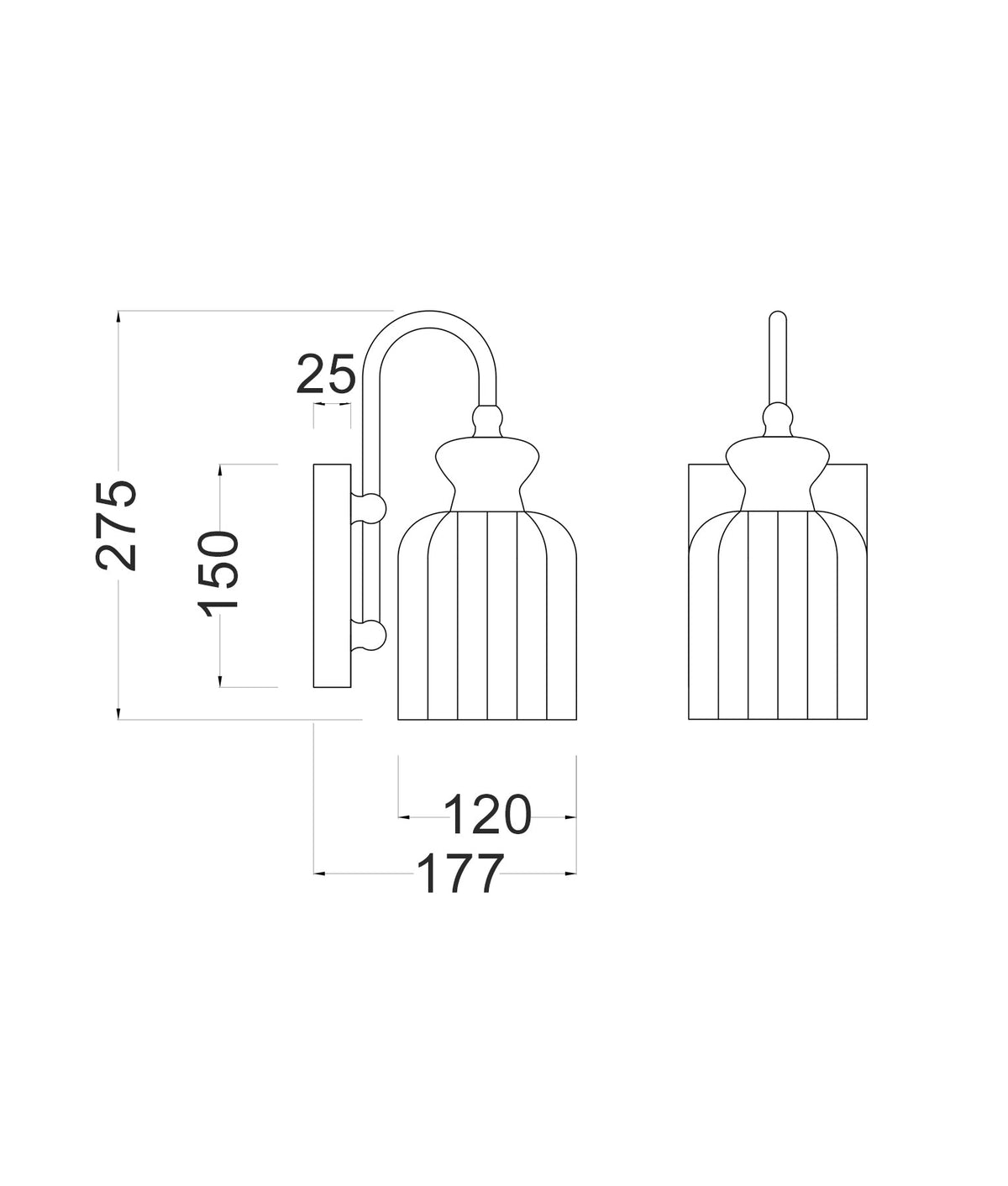 Sino Interior Ellipse Single Clear Glass Shade Wall Light - Brass & Clear Glass