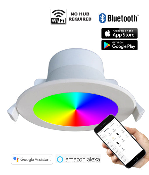 Smtnova LED Smart White Round Dimmable Tri-CCT+RGB Downlight