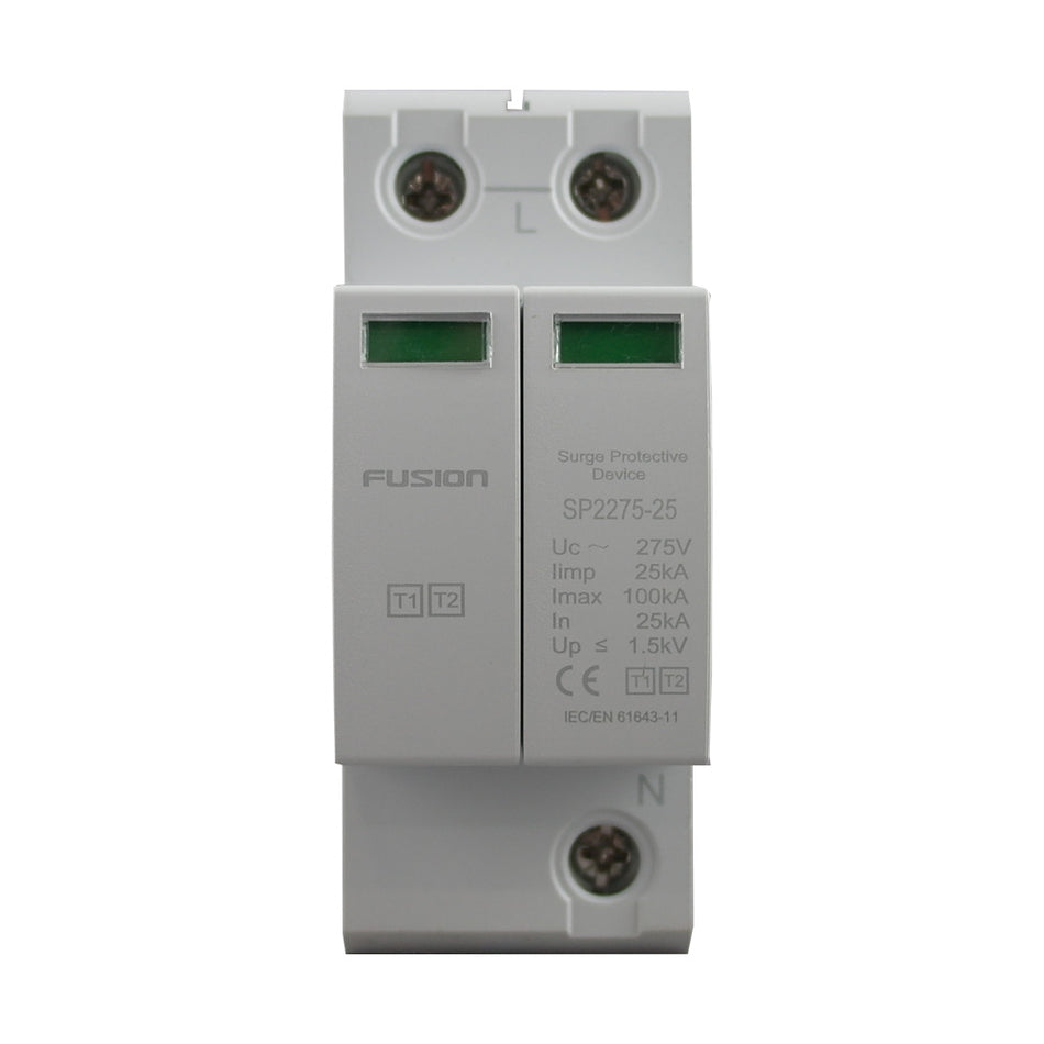 Surge Arrestor Type 1+2, 2 Pole 275V 25kA L-N
