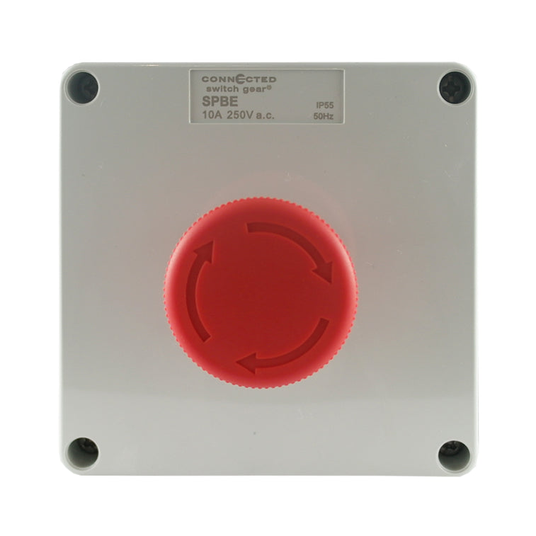 Emergency Stop Push Button Control Box – Red 250V AC 10A IP55