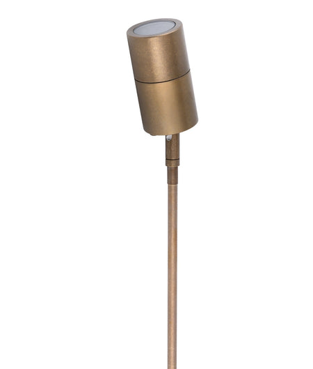 MR16 Single Adjustable Head Garden Spike Light IP65 - Aged Brass