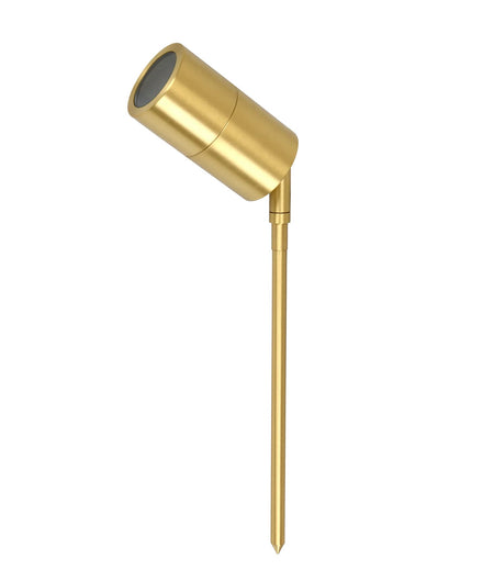 MR16 Single Adjustable Head Garden Spike Light IP65 - Polished Brass