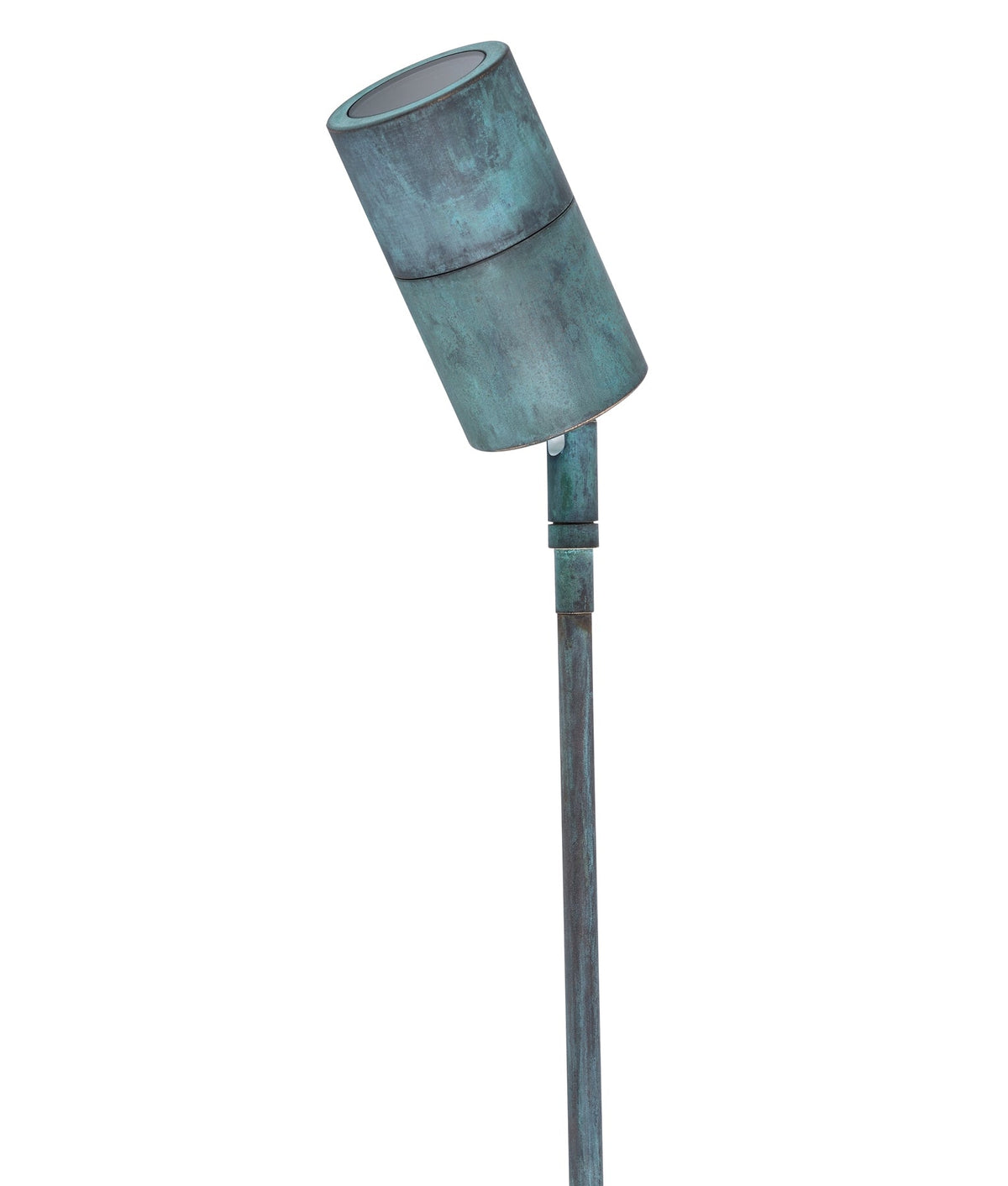 MR16 Single Adjustable Head Garden Spike Light IP65 - Green Patina Brass