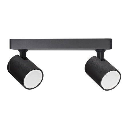 Spot 240V GU10 Double Adjustable Ceiling Spotlight Bar Matt Black