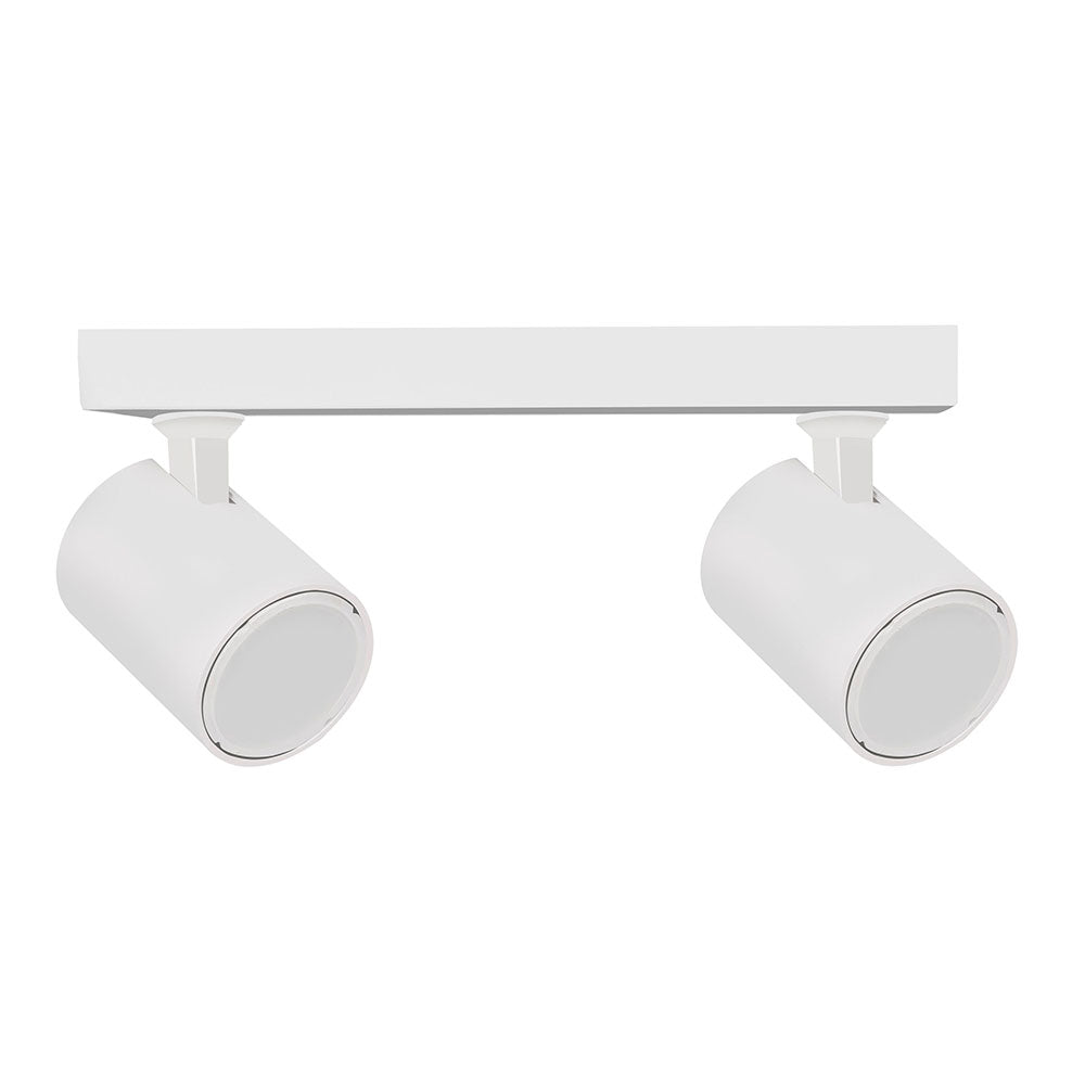 Spot 240V GU10 Double Adjustable Ceiling Spotlight Bar Matt White