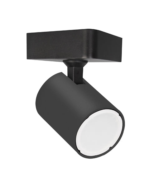 Spot Interior GU10 1 Light Adjustable Square Base Surface Mounted Spot Light - Matte Black