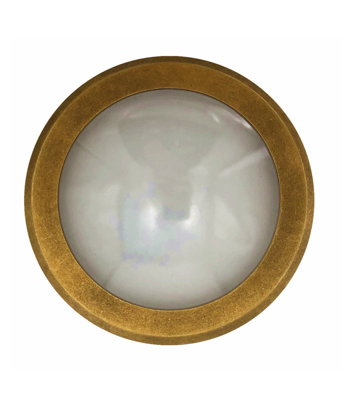 STE Exterior LED 12V/240V Antique Brass Eyelid/Round Step/Wall Light IP65 - Round / 240V