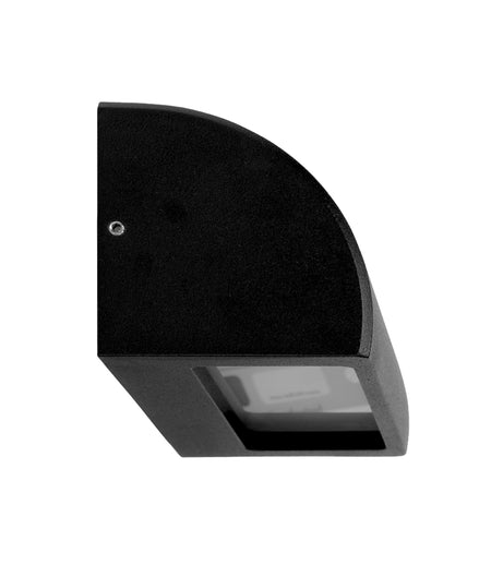STE Exterior 12V Matte Black Curved Surface Mounted Step / Wall Light IP65 - Large