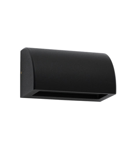 STE Exterior 12V Matte Black Curved Surface Mounted Step / Wall Light IP65 - Large