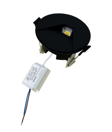 Interior LED Tri-CCT Recessed Round Step Light - Black