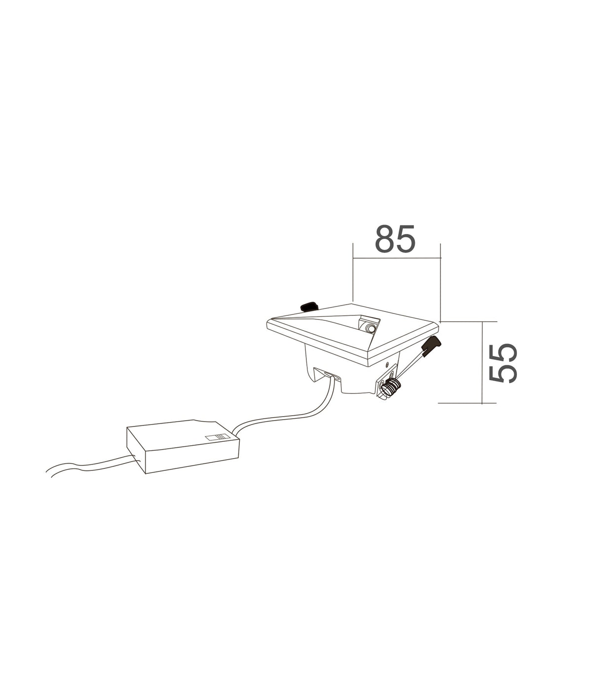 Interior LED Tri-CCT Recessed Square Step Light - Black