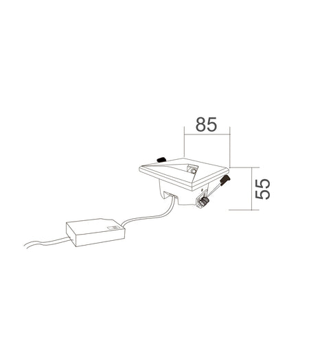 Interior LED Tri-CCT Recessed Square Step Light - Black