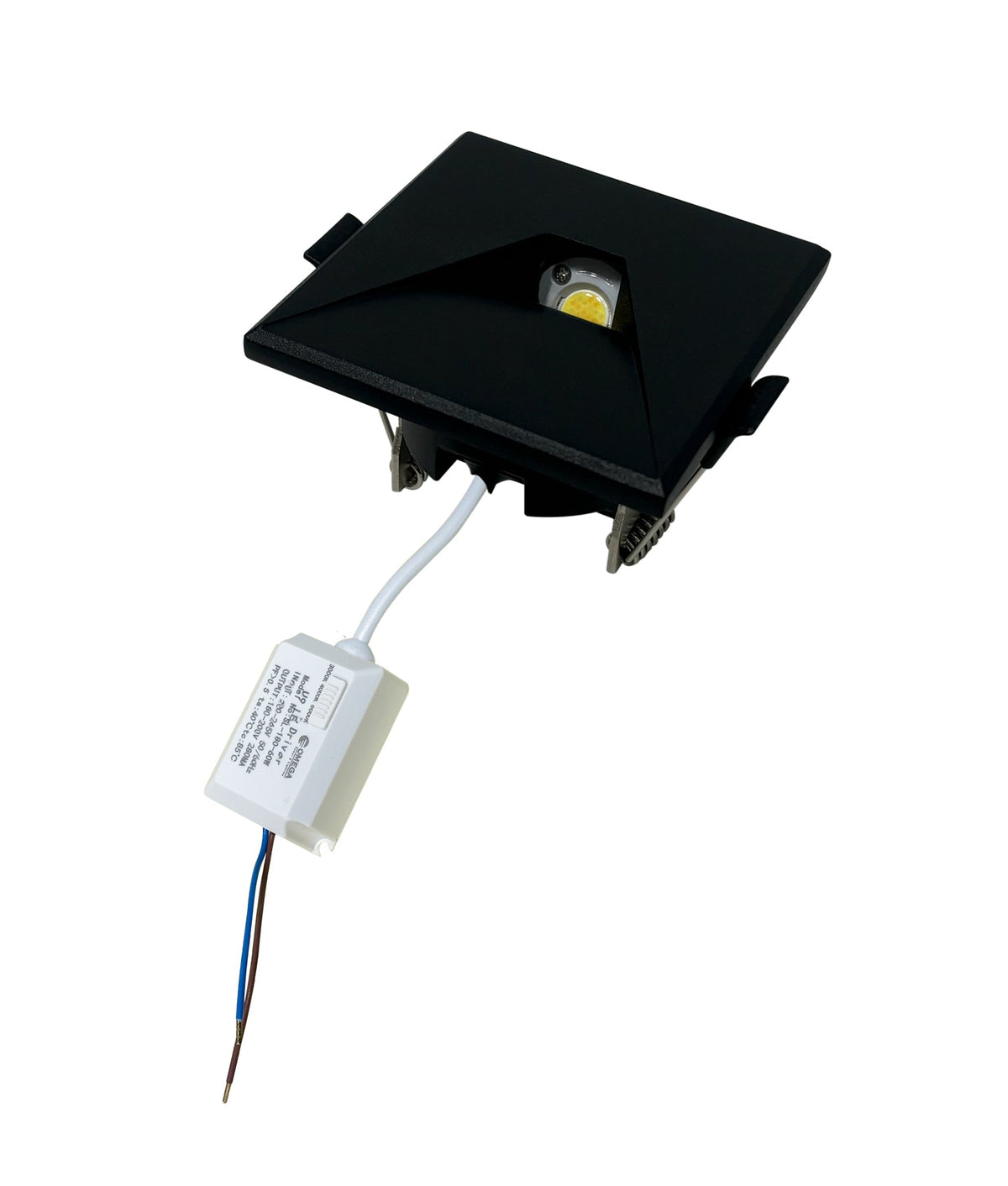 Interior LED Tri-CCT Recessed Square Step Light - Black