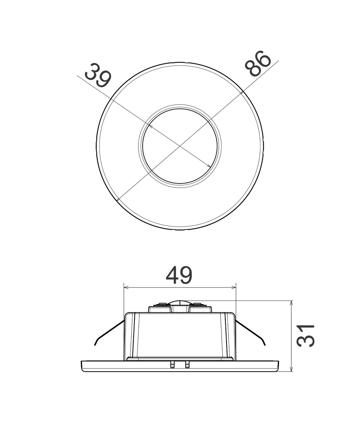 STE Exterior LED Tri-Wattage & Tri-CCT Round Recessed Step Light IP44
