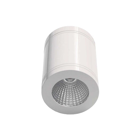 Cylindrical 240V 13W LED Ceiling Light - White Finish / Natural White LED