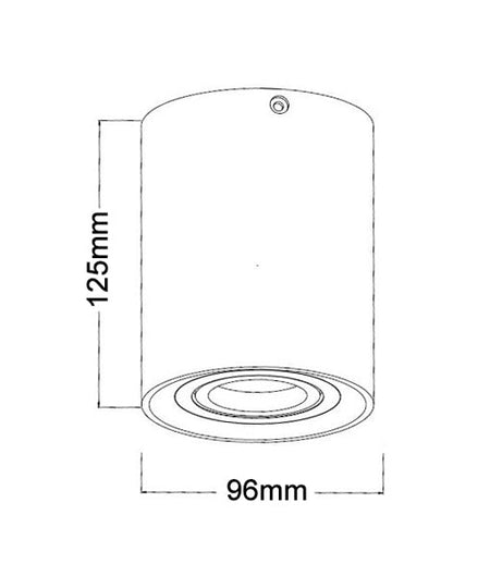 Surface GU10 Round Gimbal Surface Mounted Ceiling Downlight - Matte White