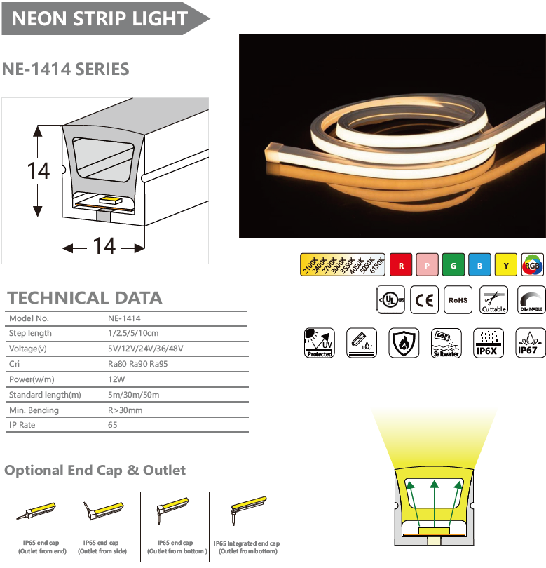 NE-1414 SERIES NEON STRIP LIGHT
