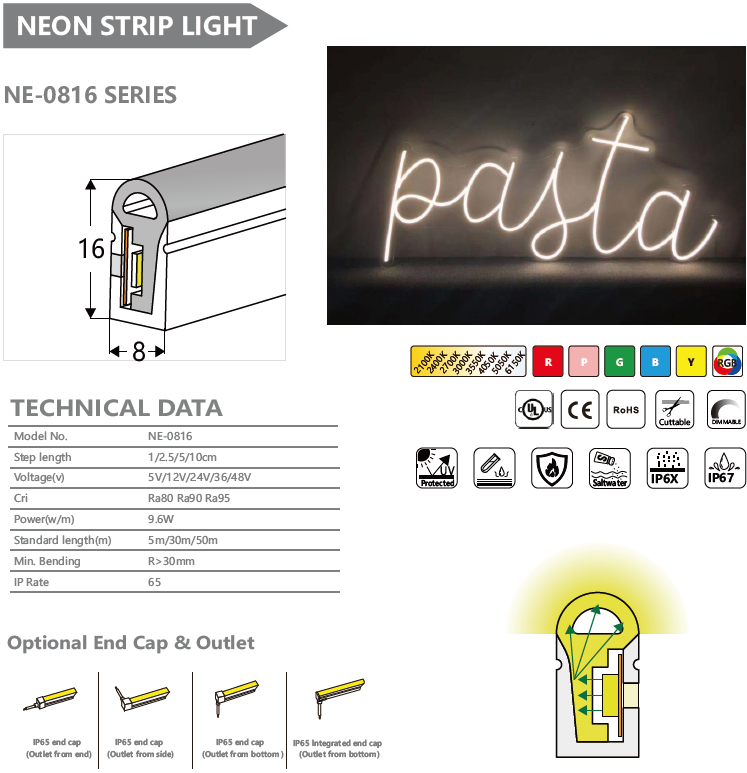 NE-0816 SERIES NEON STRIP LIGHT