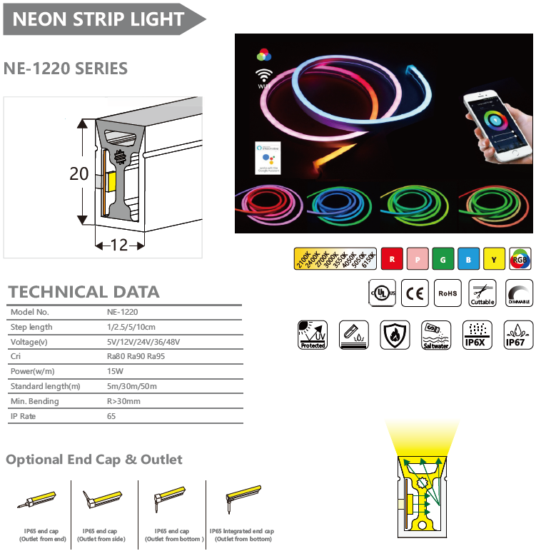 NE-1220 SERIES NEON STRIP LIGHT